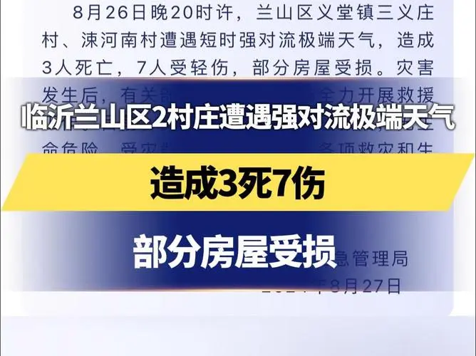 临沂遇强对流极端天气 致3死7伤